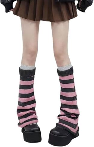 Rvnsu Women's Leg Warmers Star Pattern Knitted Leg Warmers Y2k Kawaii Socks Harajuku Fairycore Clothing in Saudi Arabia