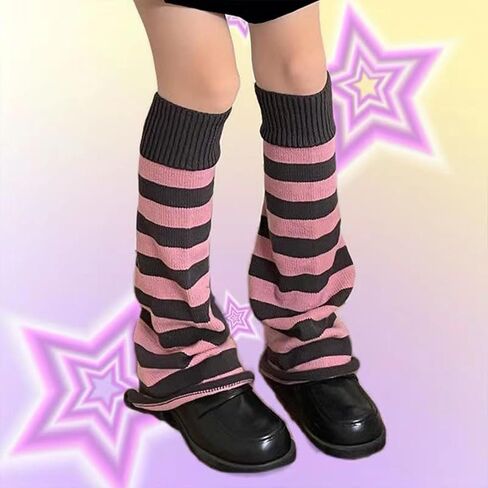 Rvnsu Women's Leg Warmers Star Pattern Knitted Leg Warmers Y2k Kawaii Socks Harajuku Fairycore Clothing in Saudi Arabia