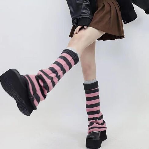 Rvnsu Women's Leg Warmers Star Pattern Knitted Leg Warmers Y2k Kawaii Socks Harajuku Fairycore Clothing in Saudi Arabia