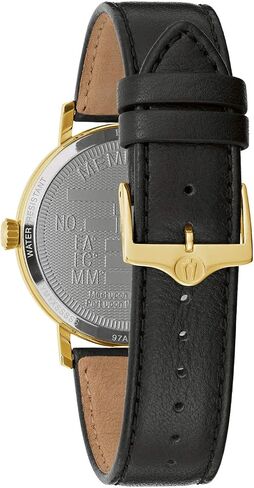 Bulova Men's Masonic Gold Tone with Black Leather Strap 3-Hand Quartz Watch Style: 97A149 in Saudi Arabia