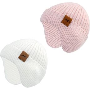 POXIMI Baby Boy Winter Hat Toddler Warm Beanie Girl Knit Hats with Earflap Kid Cute Earmuffs in Saudi Arabia