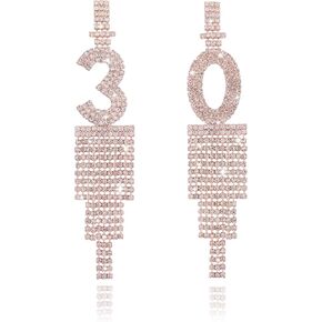30th Birthday Earrings, 30 Years Old Birthday Outfit Gifts for Women Earrings with Long Tassel for 30th Birthday Decorations Gifts Ieda for Women 30 Decorations