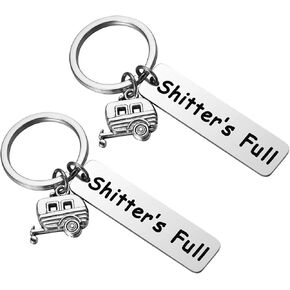 Shitter's Full Keychain Happy Camper RV Keychain Camping Keychain Unique Gifts for Men Women Trailer Vacation Jewelry in Kuwait