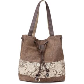 ارسينشيل حقيبة يد قماشية للنساء حقيبة كتف للشاطئ حقيبة يد للعمل والمدرسة والسفر حقيبة تسوق, M in Kuwait