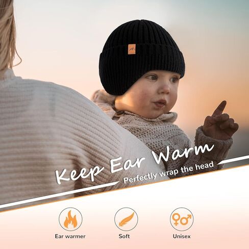 POXIMI Baby Boy Winter Hat Toddler Warm Beanie Girl Knit Hats with Earflap Kid Cute Earmuffs in Kuwait