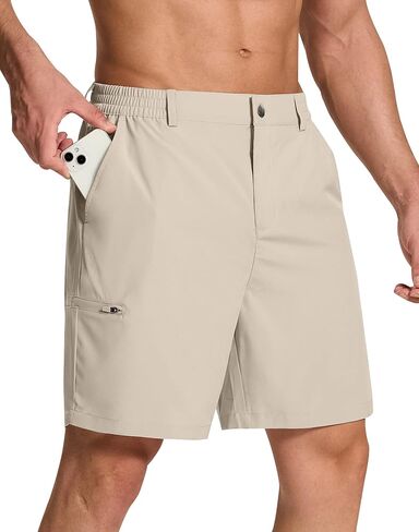 Mens Stretch Golf Shorts with 6 Pockets Quick Dry Lightweight 7 Inch Inseam Classic Fit Dress Flat Front for Hiking Casual in Kuwait