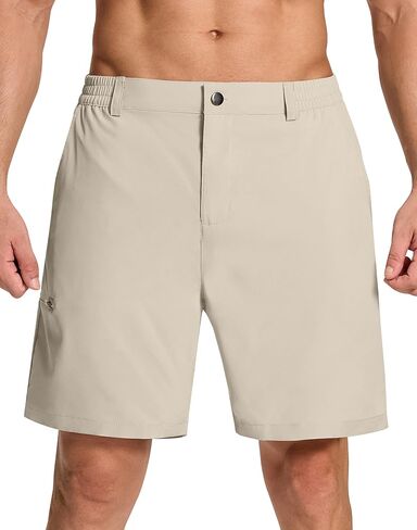 Mens Stretch Golf Shorts with 6 Pockets Quick Dry Lightweight 7 Inch Inseam Classic Fit Dress Flat Front for Hiking Casual in Kuwait