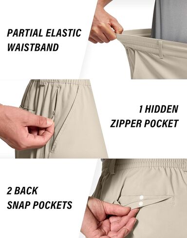 Mens Stretch Golf Shorts with 6 Pockets Quick Dry Lightweight 7 Inch Inseam Classic Fit Dress Flat Front for Hiking Casual in Kuwait