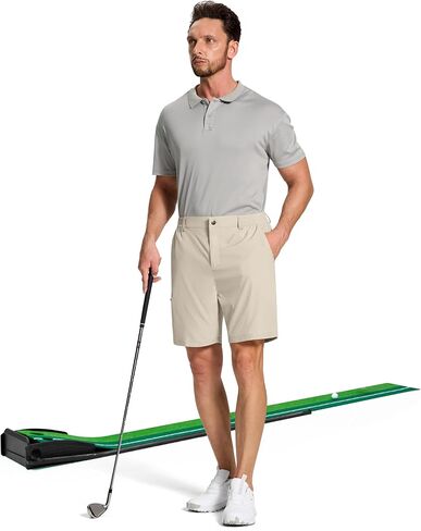 Mens Stretch Golf Shorts with 6 Pockets Quick Dry Lightweight 7 Inch Inseam Classic Fit Dress Flat Front for Hiking Casual in Kuwait