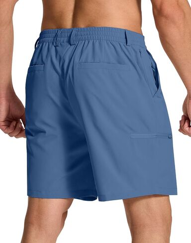 Mens Stretch Golf Shorts with 6 Pockets Quick Dry Lightweight 7 Inch Inseam Classic Fit Dress Flat Front for Hiking Casual in Kuwait