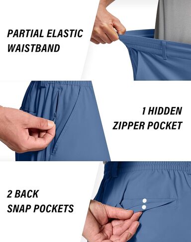 Mens Stretch Golf Shorts with 6 Pockets Quick Dry Lightweight 7 Inch Inseam Classic Fit Dress Flat Front for Hiking Casual in Kuwait