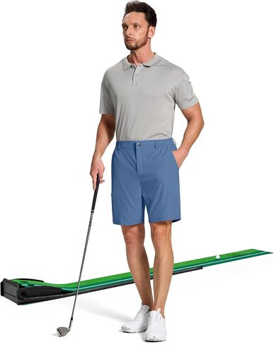 Mens Stretch Golf Shorts with 6 Pockets Quick Dry Lightweight 7 Inch Inseam Classic Fit Dress Flat Front for Hiking Casual in Kuwait