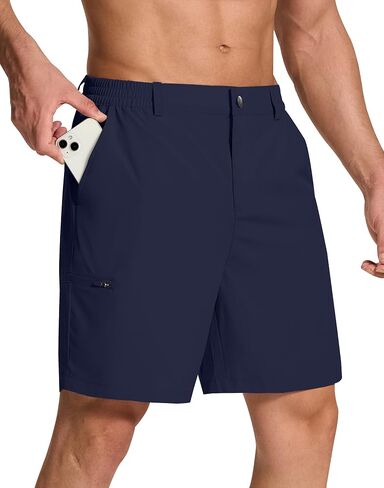Mens Stretch Golf Shorts with 6 Pockets Quick Dry Lightweight 7 Inch Inseam Classic Fit Dress Flat Front for Hiking Casual in Kuwait