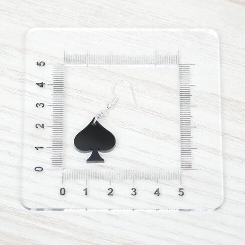 Game Night Earrings For Women Unique Spades Playing Cards Detailing - Hypoallergenic - Dangle Drop - Black in Saudi Arabia