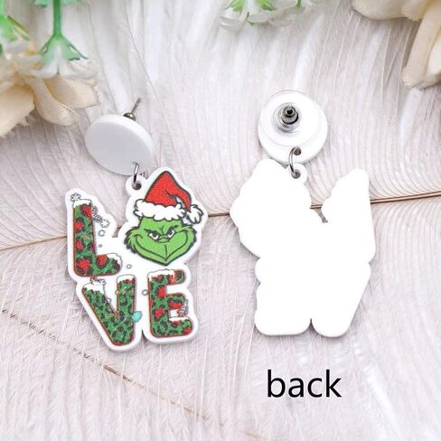 أقراط Love Christmas Grinch للنساء. زوج لطيف من أقراط غرينش بطبعة جلد الفهد لعيد الميلاد 2022. أقراط غرينش لعيد الميلاد LOVE مع لمسة الفهد. أقراط عيد الميلاد على طراز الفهد لزملاء العمل، وسانتا السرية، وهدايا زملاء العمل بأسعار معقولة وخشب الشاي in Kuwait