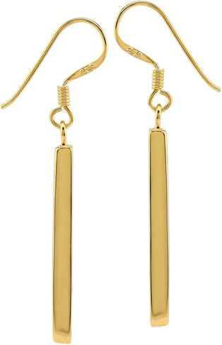 Silvershake Stone Inlay White Gold Plated or 18K Gold Plated 925 Sterling Silver Long Stick Dangle Hook Earrings Jewelry for Women in Kuwait