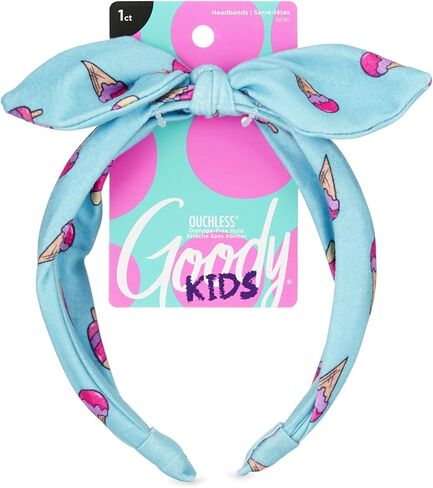 عصابة رأس جودي للأطفال - طباعة الآيس كريم - مناسبة بشكل مريح للارتداء طوال اليوم - لجميع أنواع الشعر - إكسسوارات شعر للفتيات للحفاظ على شعرك آمنًا in Kuwait