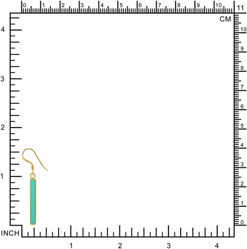 Silvershake Stone Inlay White Gold Plated or 18K Gold Plated 925 Sterling Silver Long Stick Dangle Hook Earrings Jewelry for Women in Kuwait