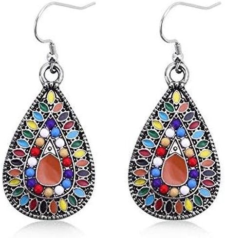 1 Pair Dangle Earrings Vintage Drop Earring Handmade Bohemian Teardrop Earrings in Saudi Arabia