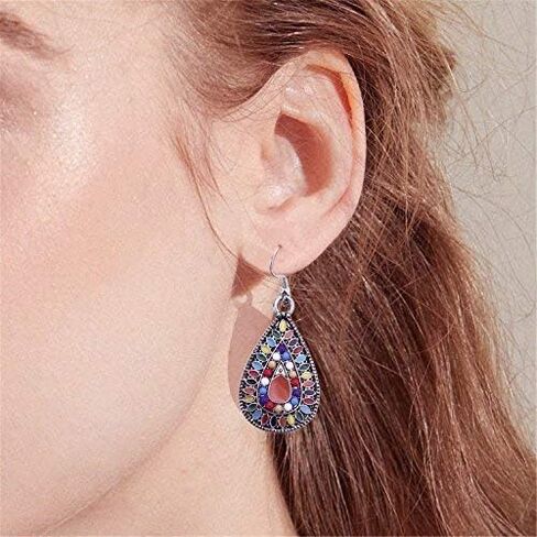 1 Pair Dangle Earrings Vintage Drop Earring Handmade Bohemian Teardrop Earrings in Saudi Arabia