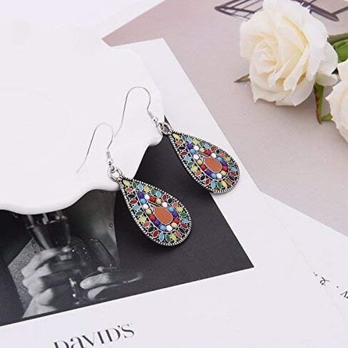 1 Pair Dangle Earrings Vintage Drop Earring Handmade Bohemian Teardrop Earrings in Saudi Arabia