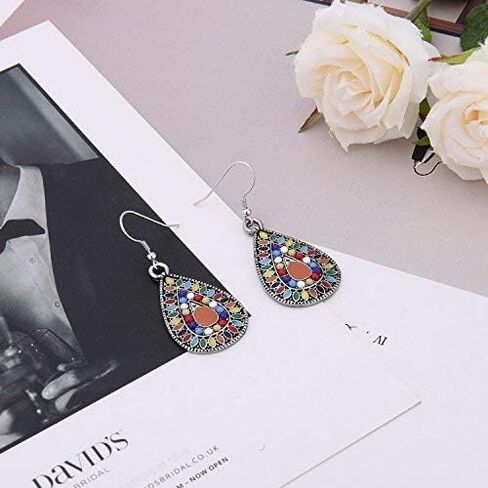 1 Pair Dangle Earrings Vintage Drop Earring Handmade Bohemian Teardrop Earrings in Saudi Arabia
