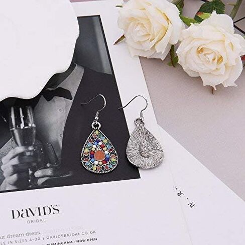 1 Pair Dangle Earrings Vintage Drop Earring Handmade Bohemian Teardrop Earrings in Saudi Arabia