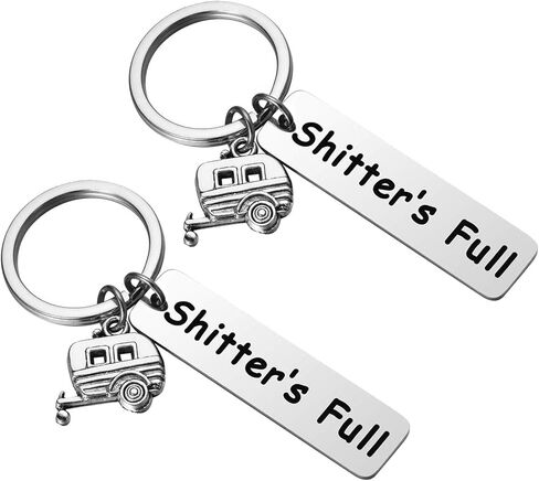 Shitter's Full Keychain Happy Camper RV Keychain Camping Keychain Unique Gifts for Men Women Trailer Vacation Jewelry in Kuwait