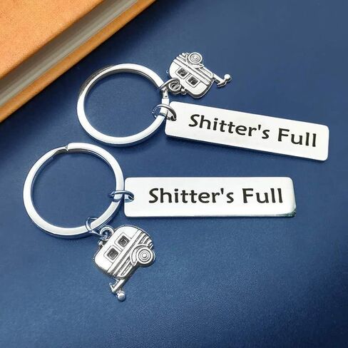 Shitter's Full Keychain Happy Camper RV Keychain Camping Keychain Unique Gifts for Men Women Trailer Vacation Jewelry in Kuwait