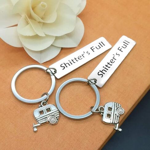 Shitter's Full Keychain Happy Camper RV Keychain Camping Keychain Unique Gifts for Men Women Trailer Vacation Jewelry in Kuwait