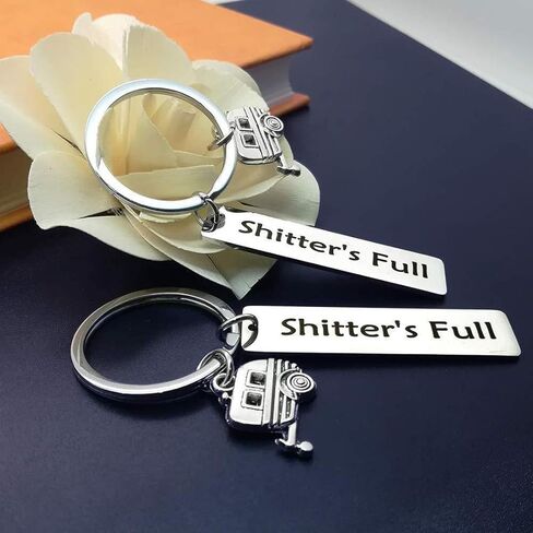 Shitter's Full Keychain Happy Camper RV Keychain Camping Keychain Unique Gifts for Men Women Trailer Vacation Jewelry in Kuwait
