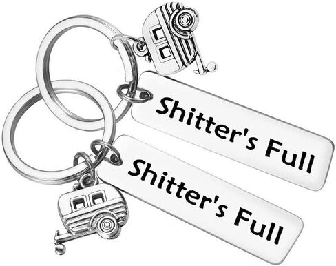 Shitter's Full Keychain Happy Camper RV Keychain Camping Keychain Unique Gifts for Men Women Trailer Vacation Jewelry in Kuwait