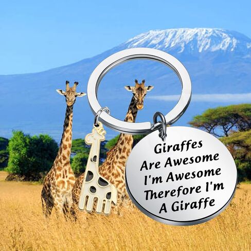 POTIY Funny Giraffe Keychain Giraffe Gift Idea Giraffes Are Awesome Keychain Cute Giraffe Gift  Giraffe Lover Gifts in Saudi Arabia