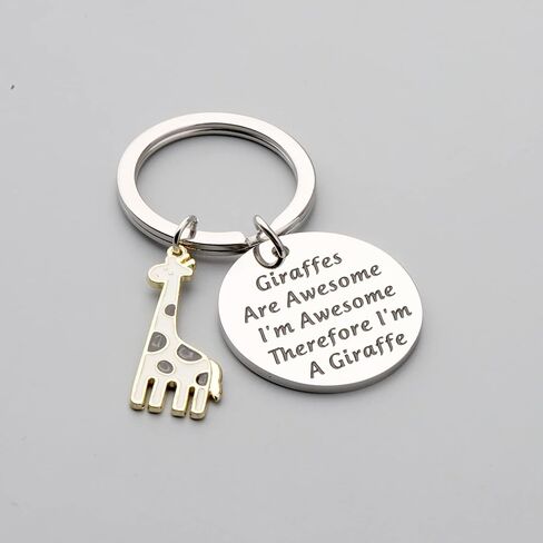 POTIY Funny Giraffe Keychain Giraffe Gift Idea Giraffes Are Awesome Keychain Cute Giraffe Gift  Giraffe Lover Gifts in Saudi Arabia