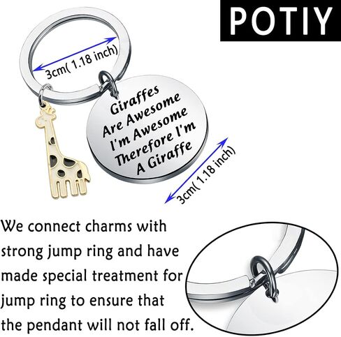 POTIY Funny Giraffe Keychain Giraffe Gift Idea Giraffes Are Awesome Keychain Cute Giraffe Gift  Giraffe Lover Gifts in Saudi Arabia