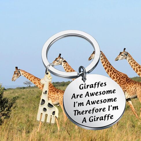 POTIY Funny Giraffe Keychain Giraffe Gift Idea Giraffes Are Awesome Keychain Cute Giraffe Gift  Giraffe Lover Gifts in Saudi Arabia