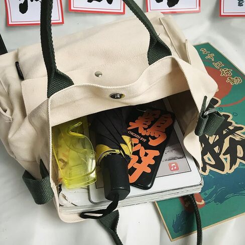 حقيبة يد قماشية من أبومي للنساء، حقيبة كتف كبيرة تمر بالجسم للنساء والرجال مع جيوب متعددة للسفر والعمل in Kuwait