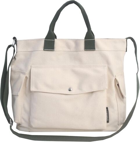 حقيبة يد قماشية من أبومي للنساء، حقيبة كتف كبيرة تمر بالجسم للنساء والرجال مع جيوب متعددة للسفر والعمل in Kuwait