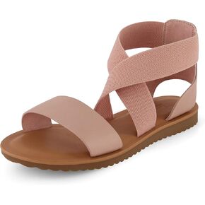 CUSHIONAIRE Women's Chancy stretch gore sandal +Memory Foam and Wide Widths Available