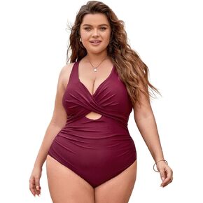 CUPSHE Women Swimsuit One Piece Plus Size Bathing Suit Wrap Ruched Crisscross Self Tie Back Floral in Saudi Arabia