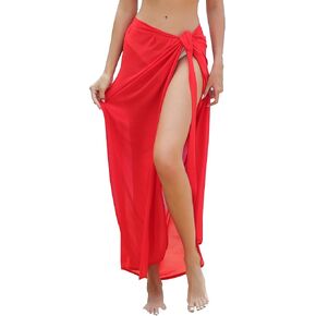 la ceida Women Sarong Swimsuit Coverup Chiffon Beach Tie Wrap Skirt Long Bikini Sheer Scarf Bathing Suit in Kuwait