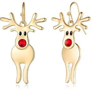 LILIE&WHITE Christmas Earrings For Women Christmas Tree Dangle Earrings With Colorful Rhinestone Glitter Bow Knot Colorful Light Bulb Jingle Bell Stud Earring Holiday Earrings Xmas Gif in Kuwait