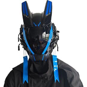 KYEDAY Punk Mask for Men, LED Mask for Women,Futuristic Punk Techwear, Cosplay Halloween Fit Party Music Festival Accessories