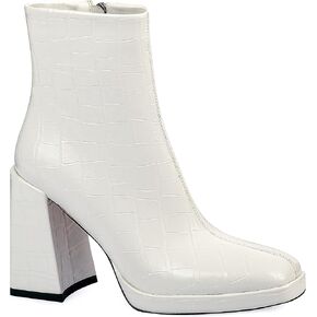 ANN CREEK Women's Ankle Boots Chunky Heel Booties Side Zipper Square Toe High Heel Casual Boots in Kuwait