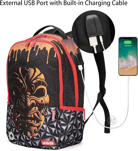 UNIKER Graffiti Backpack for School,Casual Daypack,Designer Laptop Backpack for 15.6 Inch Laptop in Kuwait