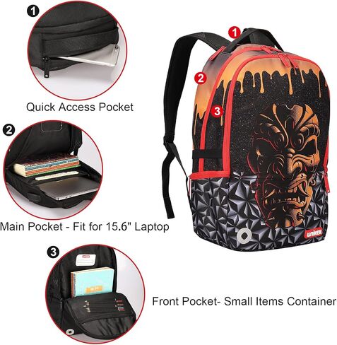 UNIKER Graffiti Backpack for School,Casual Daypack,Designer Laptop Backpack for 15.6 Inch Laptop in Kuwait