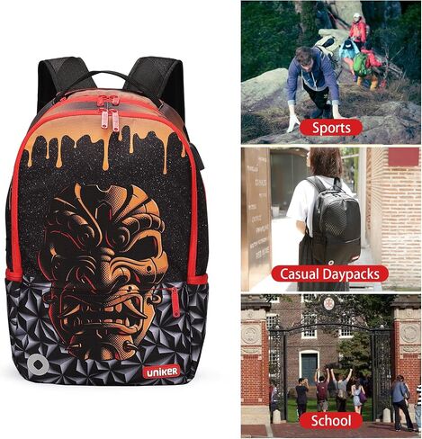 UNIKER Graffiti Backpack for School,Casual Daypack,Designer Laptop Backpack for 15.6 Inch Laptop in Kuwait