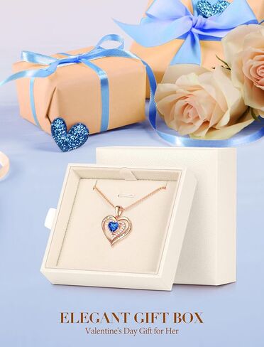 قلادة جوهرة الميلاد من الفضة الإسترليني عيار 925 للنساء العصرية، مجوهرات الزوجة من الذهب الوردي، قلادات صديقة مطلية بالذهب الأبيض عيار 18 قيراط، مجوهرات I Love You الذهبية لأمي الجدة، هدايا عيد ميلاد الأم لعيد الحب in Kuwait