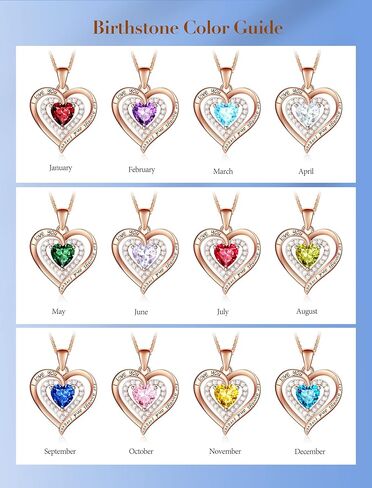 قلادة جوهرة الميلاد من الفضة الإسترليني عيار 925 للنساء العصرية، مجوهرات الزوجة من الذهب الوردي، قلادات صديقة مطلية بالذهب الأبيض عيار 18 قيراط، مجوهرات I Love You الذهبية لأمي الجدة، هدايا عيد ميلاد الأم لعيد الحب in Kuwait