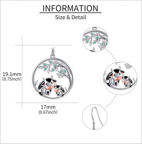 Cow Earrings S925 Sterling Silver Cow Dangle Earrings Cow Jewelry Gifts for Women Girls in Kuwait